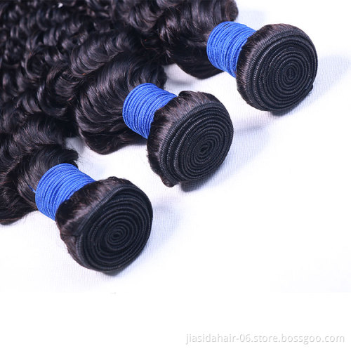 Free Sample Hair Bundles Raw Virgin Remy Hair Human Hair Weave Bundle Wholesale Double Drawn Deep Wave